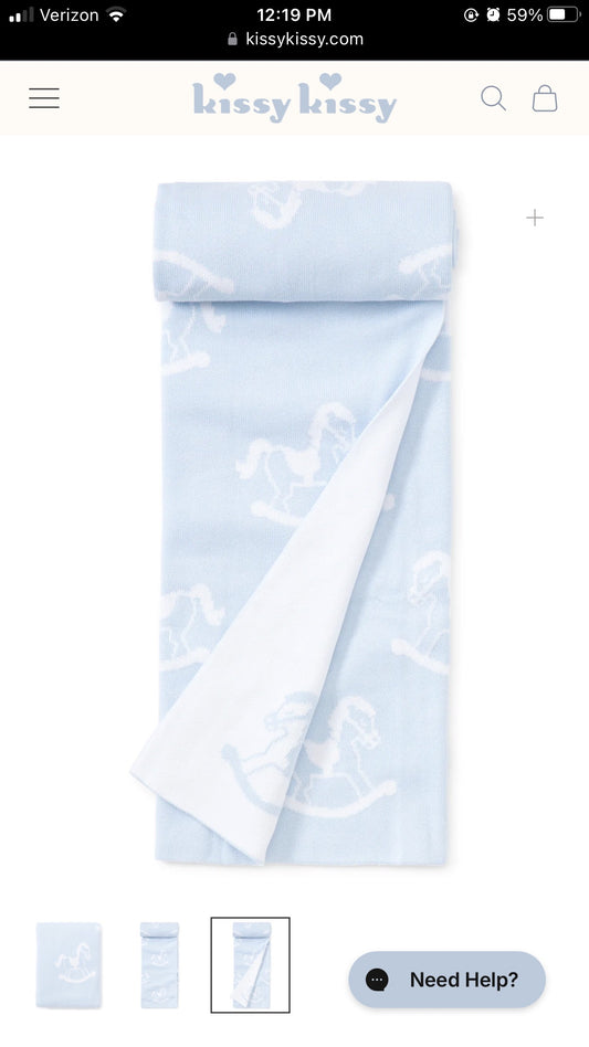 Baby rocker blanket blue