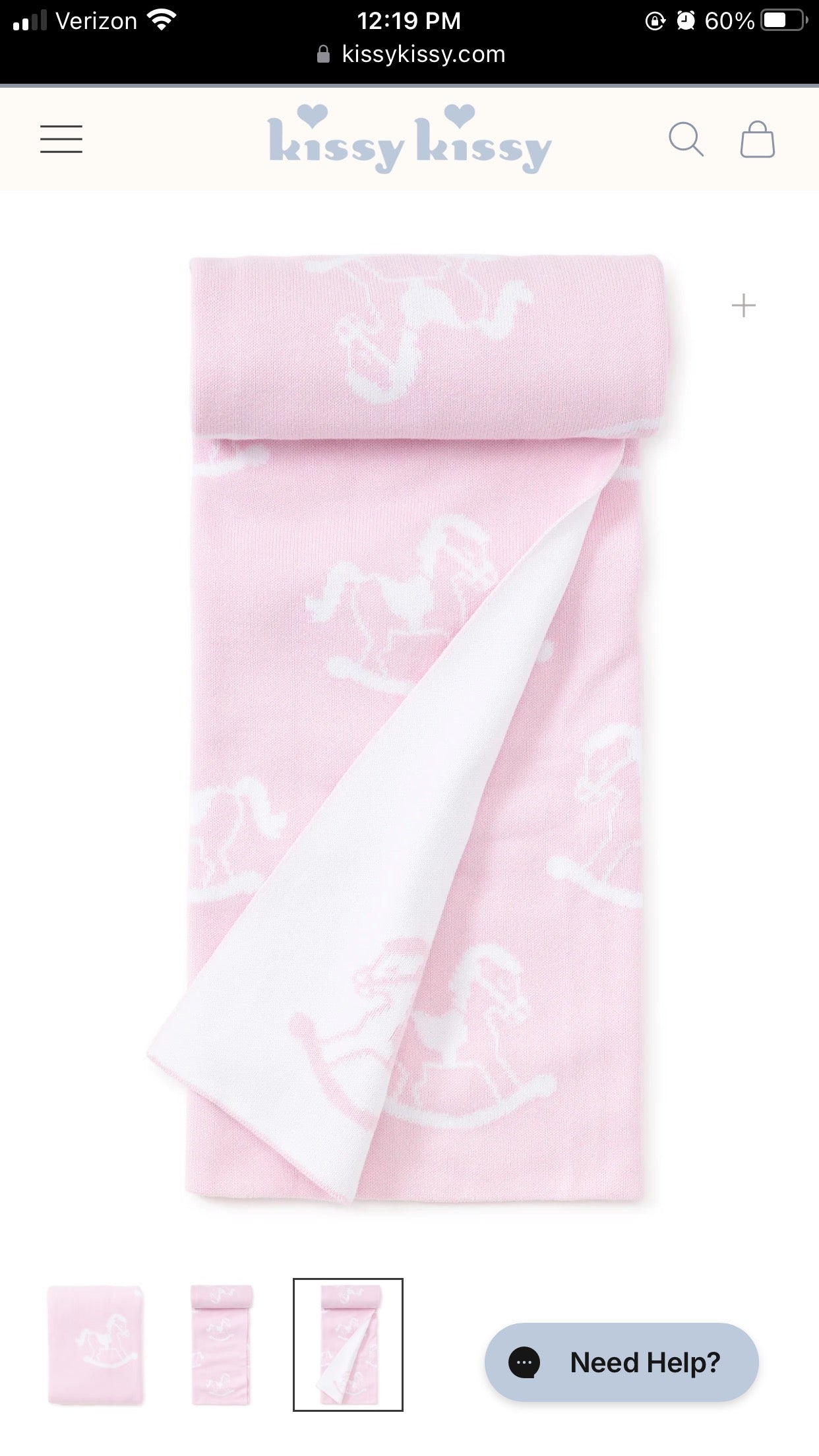 Baby rocker horse blanket pink