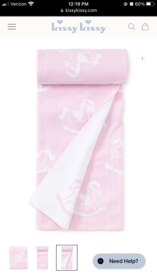 Baby rocker horse blanket pink