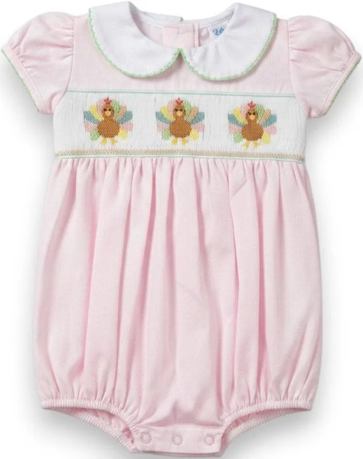 Smocked turkey in pink